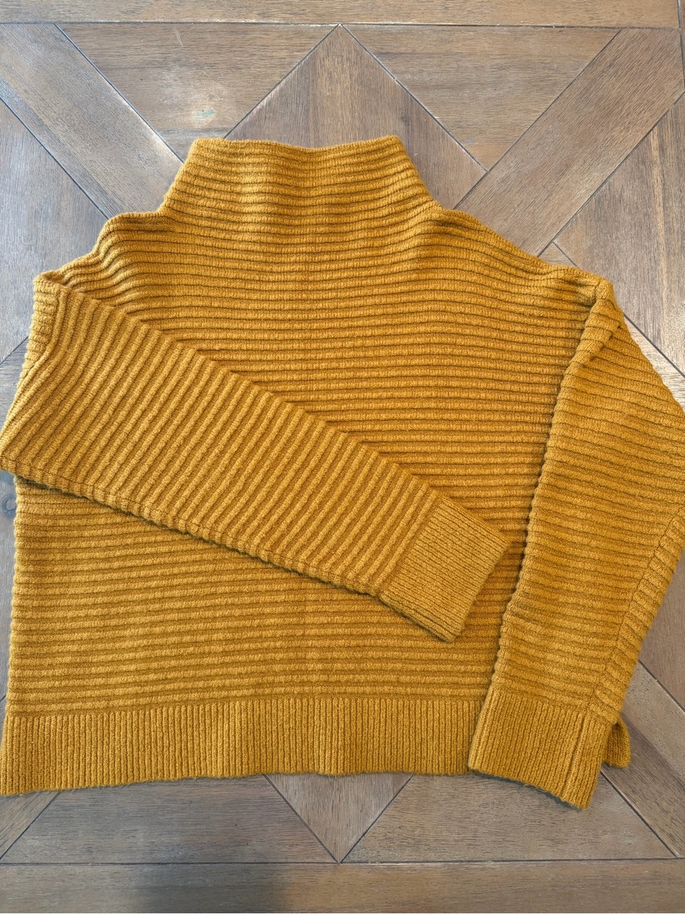 MADEWELL Belmont Coziest Yarn Wool Blend Mock Neck Sweater Mustard L
